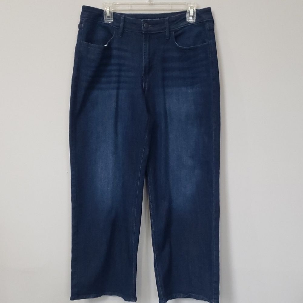 Old Navy Jeans Women's 12P Wow Wide Leg High Rise Dark Wash Denim